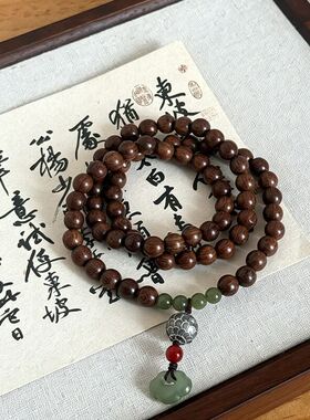 绿檀木DIY青绿款手链规格0.8男女简约风装饰首饰念珠文玩