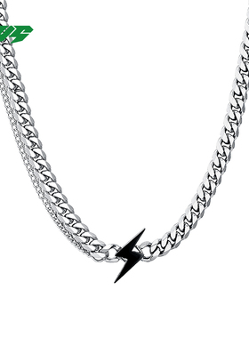 EBYG新生之力项链潮男小众设计闪电个性拼接锁骨链嘻哈坠链