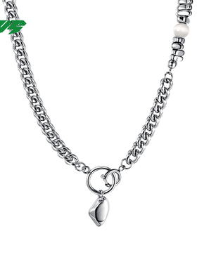 EBYG项链男潮ins小众设计感碎银拼接冷淡风锁骨链嘻哈个性饰品