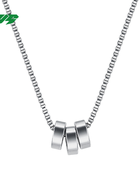 EBYG无限联结项链男士潮牌小众设计简约中性三环锁骨链送男友礼物