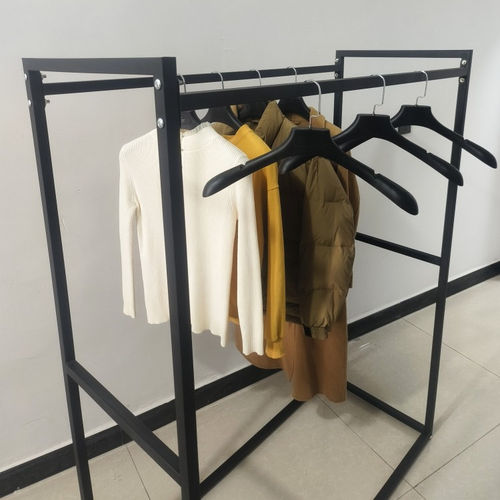 简约服装店中岛架展示架男女装双排中间货架双杠侧挂落地式挂衣架 - 图1