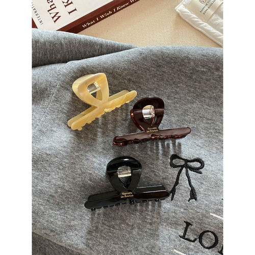 Busan韩国France金标半扎发小抓夹简约复古ins中号醋酸鲨鱼夹发夹 - 图3