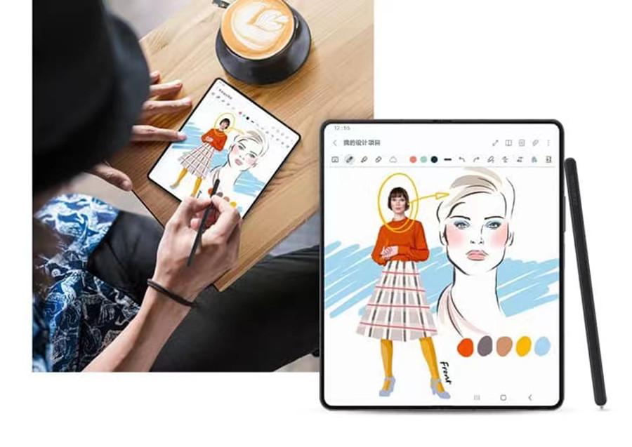 适用三星zfold5原装手写笔fold4/3官方原厂SPen笔W2324触控笔正品-图1