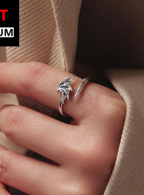 艾芙乐万圣节个性恶魔翅膀开口戒