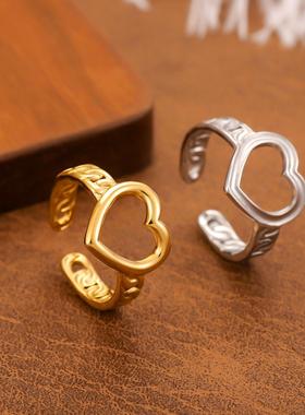 油压钛钢高级感开口戒指女