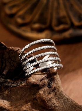 欧美风几何镂空可调戒指