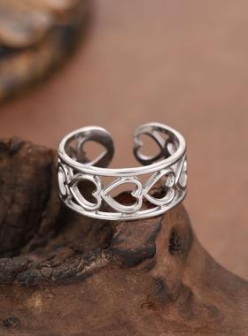 艾芙乐欧美时尚爱心澳宝戒指纯银