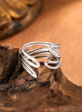 小众设计双层交叉套戒女