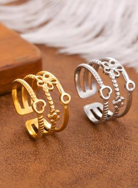 欧美镂空开口复古女戒指