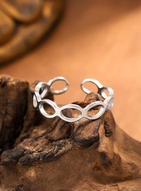 欧美设计爱心树叶轻奢戒指