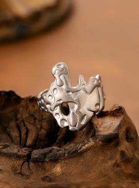 小众不规则巴洛克风戒指女