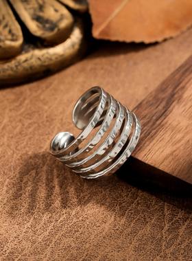 复古钛钢不掉色设计感戒指