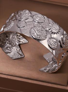 欧美风不锈钢个性开口手镯