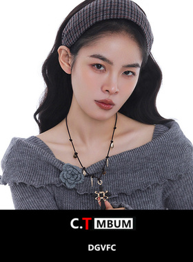 时尚复古美拉德木质十字架项链女