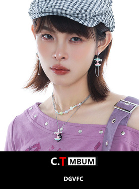 3D打印苹果核猫咪双层叠戴项链女