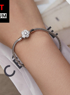 s925纯银玫瑰花基础手镯镀白金