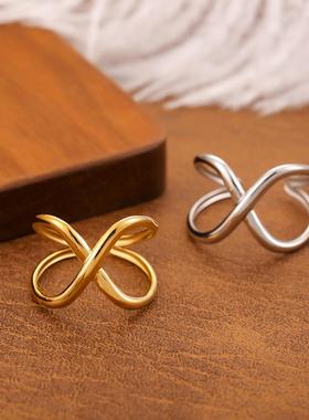 欧美简约不锈钢爱心开口戒指