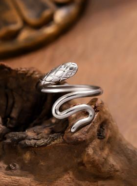 朋克风蛇形可调不锈钢戒指