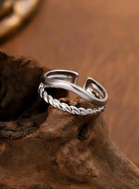 欧美风几何交叉镀金女戒