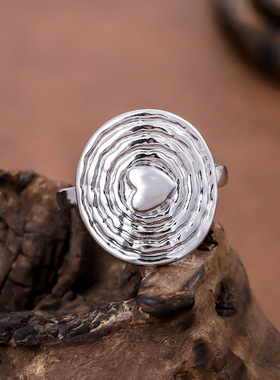 欧美简约钛钢旋转戒指