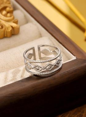 欧美钛钢戒指女时尚小众设计