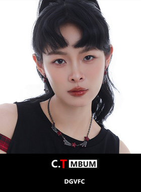 黑色流星项链女轻奢小众高级感暗