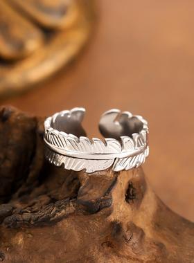 欧美复古几何鱼尾戒指女款