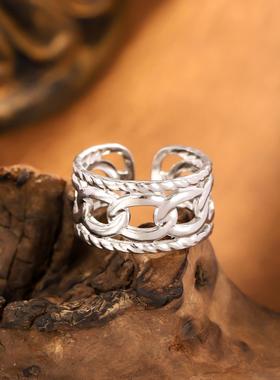 不掉色不锈钢高级感开口戒指