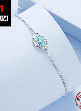 艾芙乐原创芒星恶魔之眼手链s925