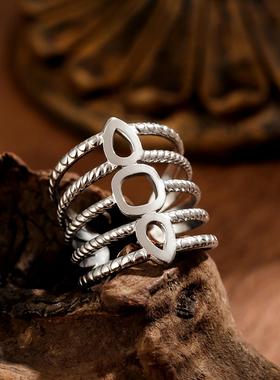 欧美朋克风不锈钢宽版戒指