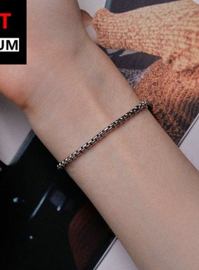 纯银s925爱限基础手链镀白金心形