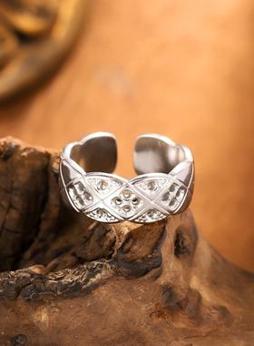 ins风钛钢镀金不规则女戒