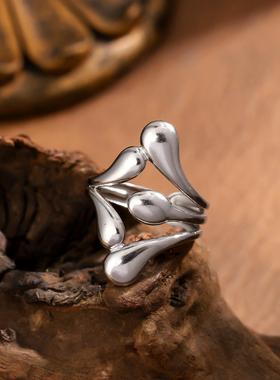 钛钢不规则开口轻奢戒指