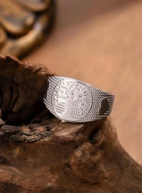 欧美简约凹凸纹理不锈钢戒