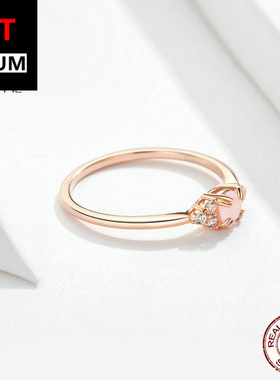 艾芙乐新款玫瑰金纯银戒指S925