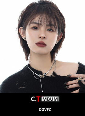 复古蝴蝶项链不掉色女夏季金属感