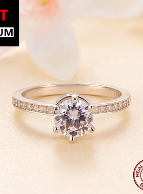 饰品跨境跨境爆款原创s925银1克拉情侣婚戒女莫桑钻纯银戒指饰品