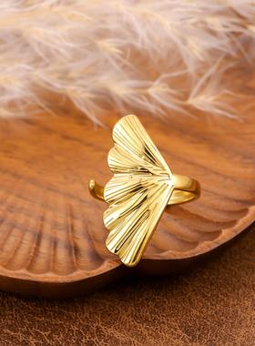 ins风不锈钢轻奢花朵戒指