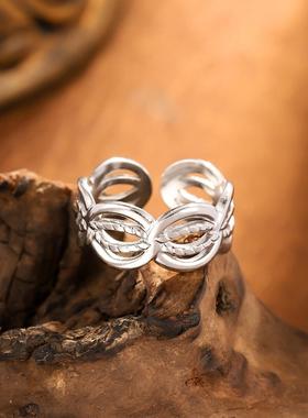 不掉色钛钢小众设计感戒指