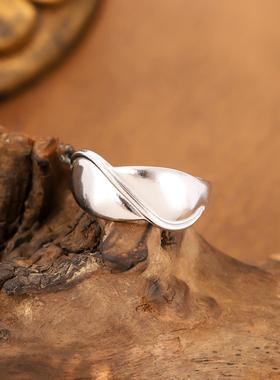 复古几何不锈钢开口戒指