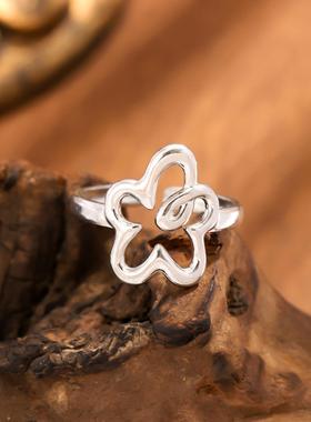 钛钢镀金不掉色简约素戒