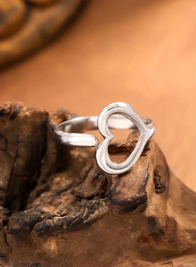 欧美高级感心形开口戒指