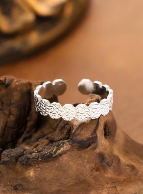 复古优雅花朵不锈钢女戒