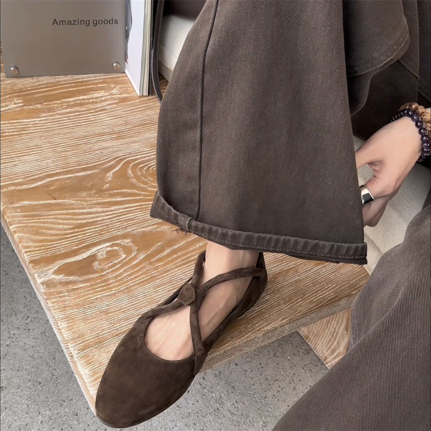 WM6女鞋2026春新款欧货真皮磨砂皮低跟平底浅口奶奶单鞋玛丽珍鞋,淘宝优惠券,粉丝福利购,淘宝优惠卷