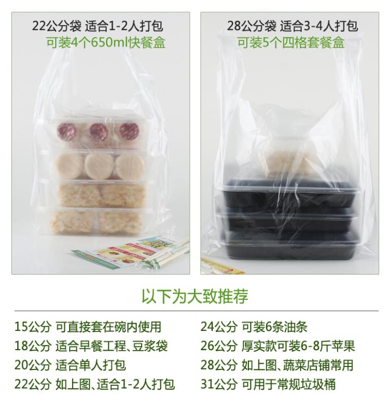 白色塑料袋加厚家用食品透明胶袋外卖背心袋迷你小号手提式方便袋-图1