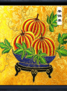 神堂刺绣财神背景墙布提花缎布