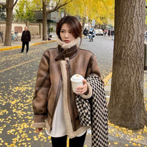 Pregnancy Woman Dress Autumn Winter Style 2023 New Lamb Hair Thickening Short Jacket Winter Advanced Sensation Jacket Long Sleeve Cotton Clothing