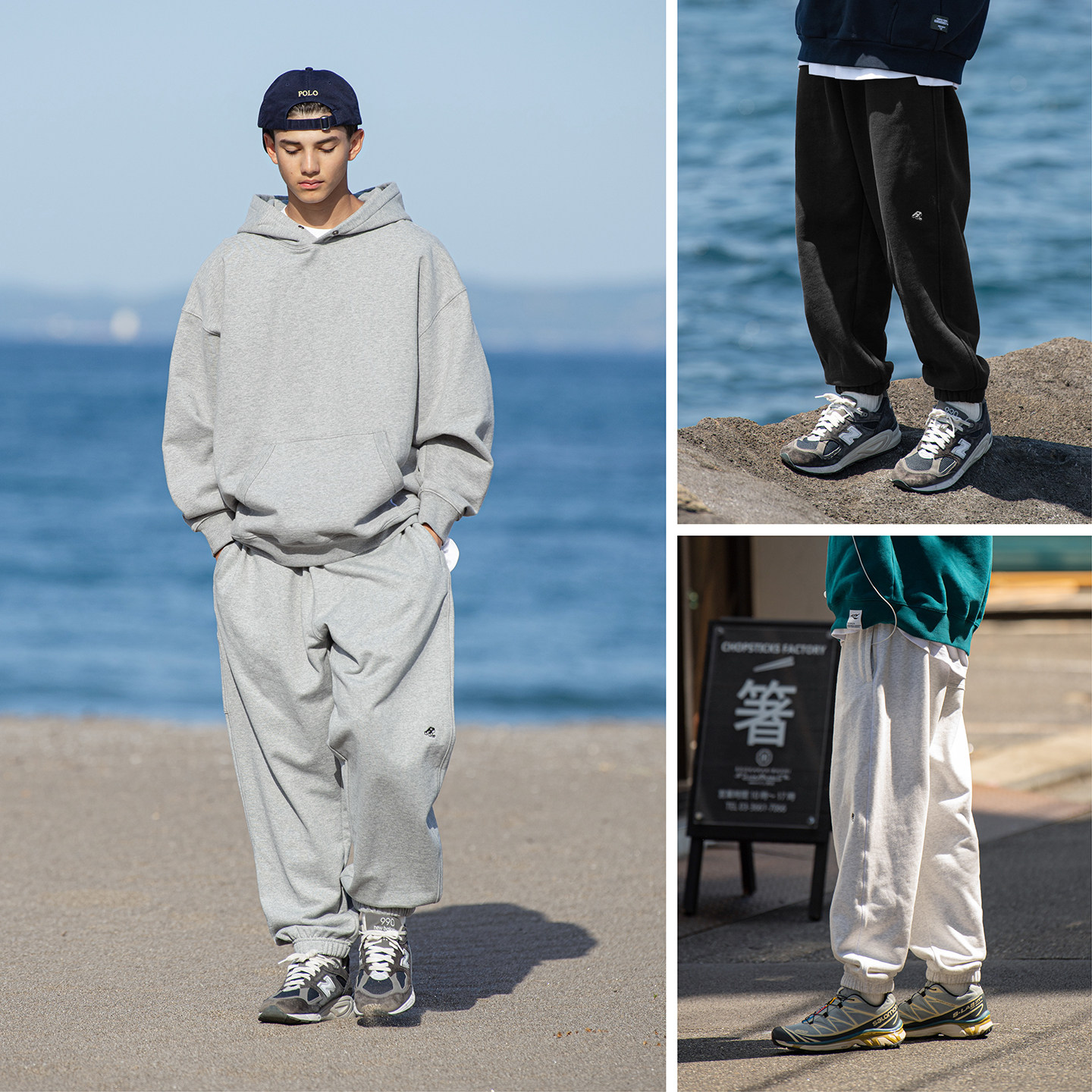 【经典定番】RESTICK重磅灰色卫裤男束脚运动裤子宽松休闲长裤,淘宝优惠券,粉丝福利购,淘宝优惠卷