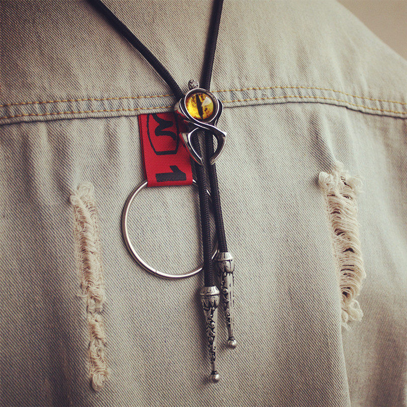 魅惑猫眼 原创休闲韩版暗黑系波洛领带 男BOLO TIE衬衫配件毛衣链,淘宝优惠券,粉丝福利购,淘宝优惠卷