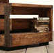 American retro LOFT industrial style iron solid wood sofa distressed solid wood sofa chair antique solid wood deck